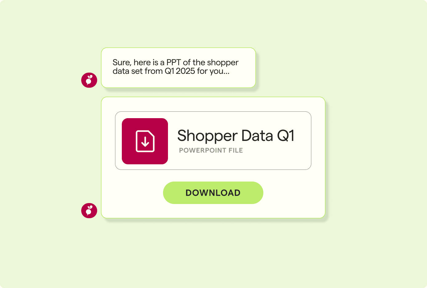 Radish shopper data output download